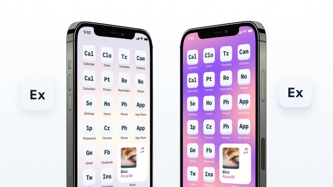 Periodic Table Style iOS 14 Icons