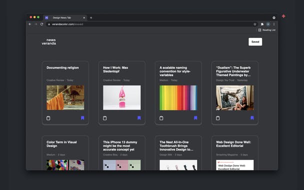 Design News Tab for Chrome