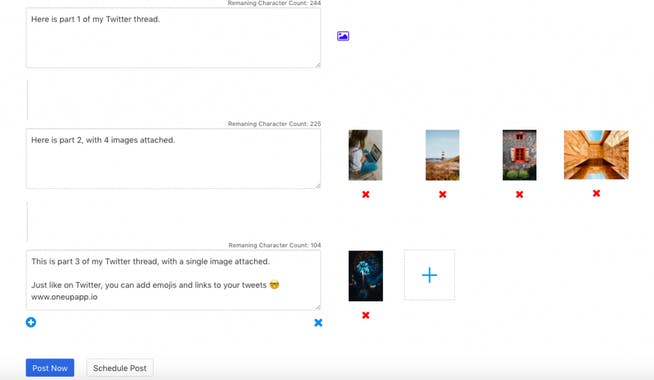 Twitter Thread Scheduler from OneUp