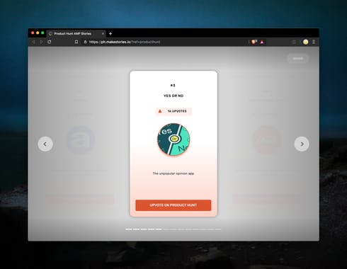 Product Hunt AMP Stories