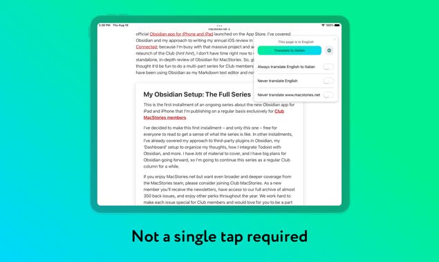 Mate Translate iOS Safari Extension