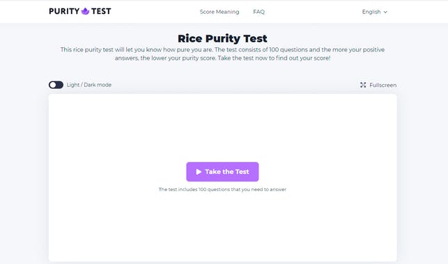 Rice Purity Test