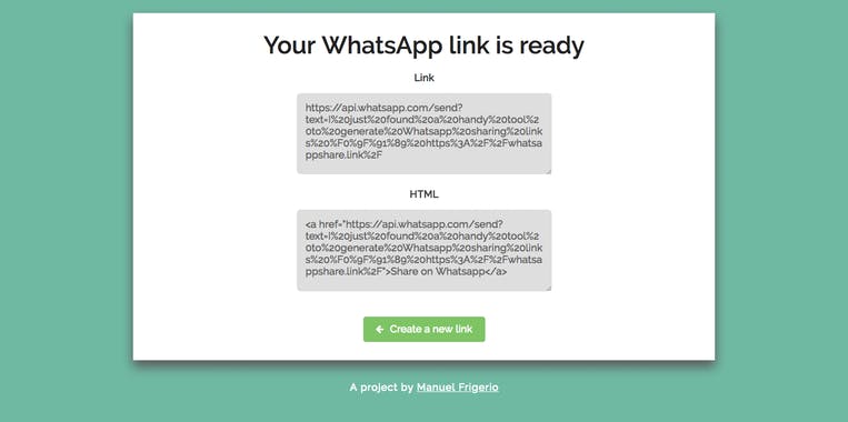 WhatsApp Share Link Generator