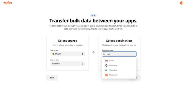 Transfer by Zapier