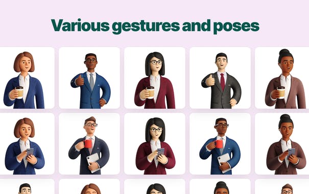 3D Business Characters by Icons8