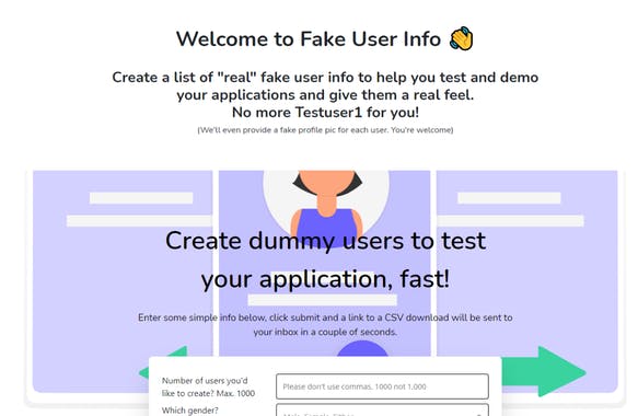 Fake User Info