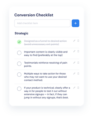 Conversion Checklist