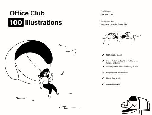 Office Club Illustration pack