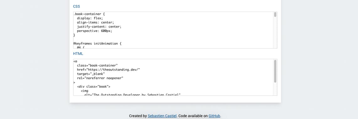 3D Book Image CSS Generator
