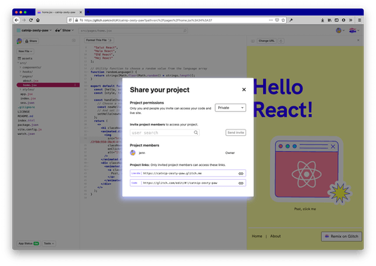 Glitch Instant Sites