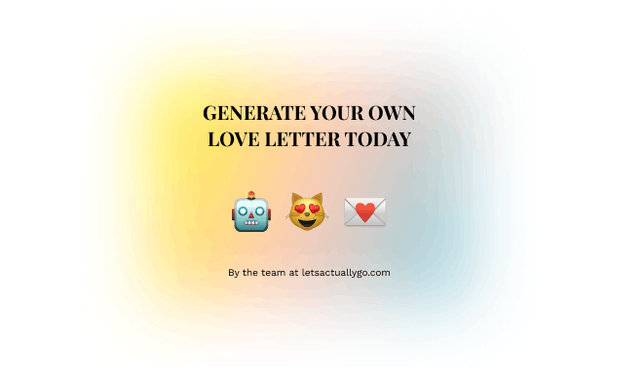 The only love letter you'll need