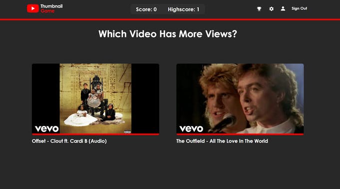 The YouTube Thumbnail Game