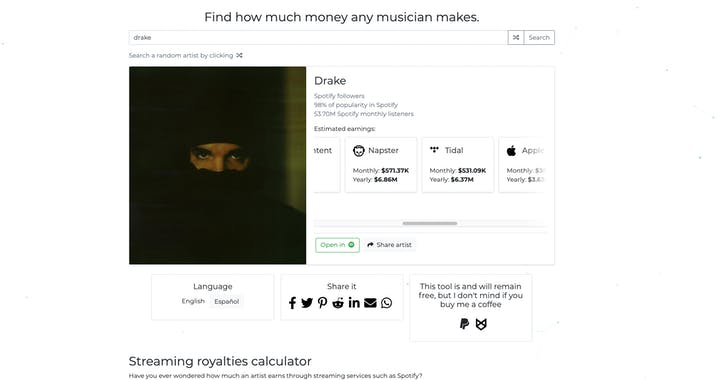 Royalties Calculator
