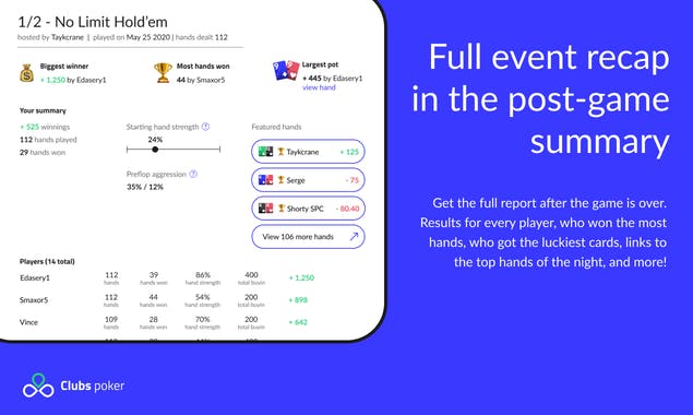 Clubs Poker - For Companies