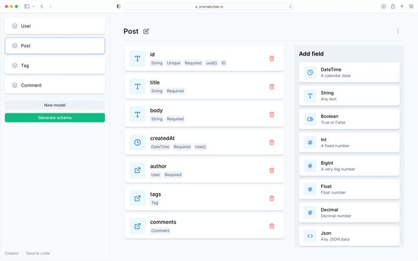 Prisma Schema Builder