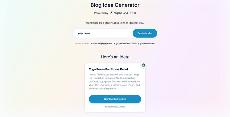 GPT-3 Blog Idea Generator