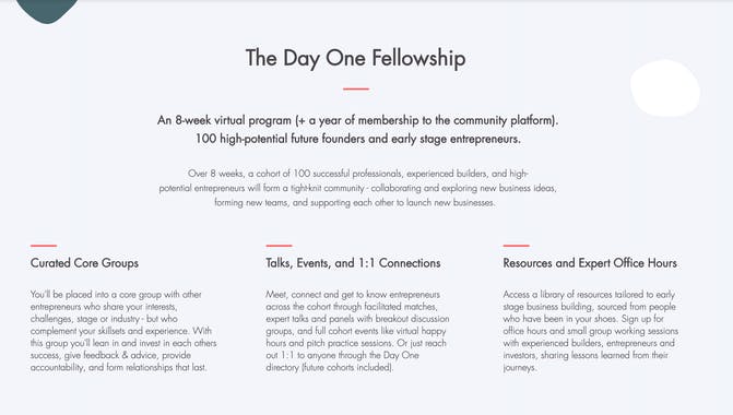 Day One - early-stage founder fellowship