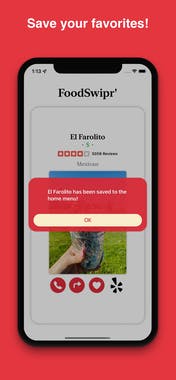 FoodSwipr' on iOS