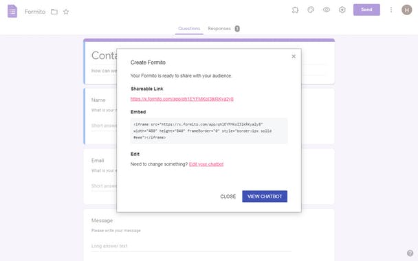Google Form to Chatbot