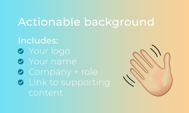 Actionable backgrounds for Zoom