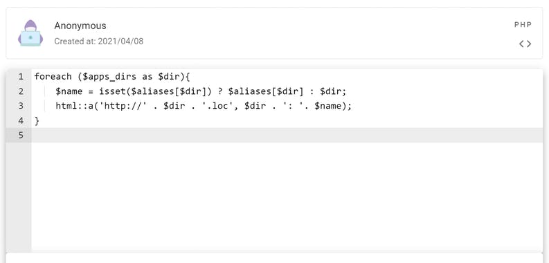 Share Code Snippets ​