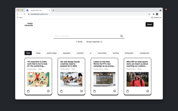 Design News Tab for Chrome