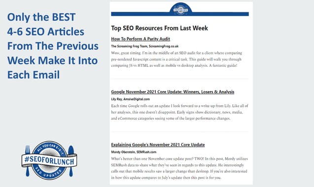 SEOForLunch Newsletter 2.0