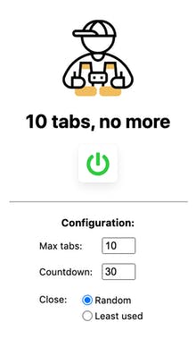 10 tabs, no more.