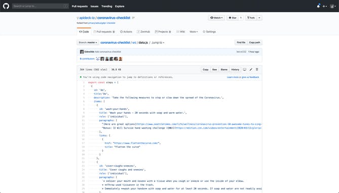 Coronavirus checklist