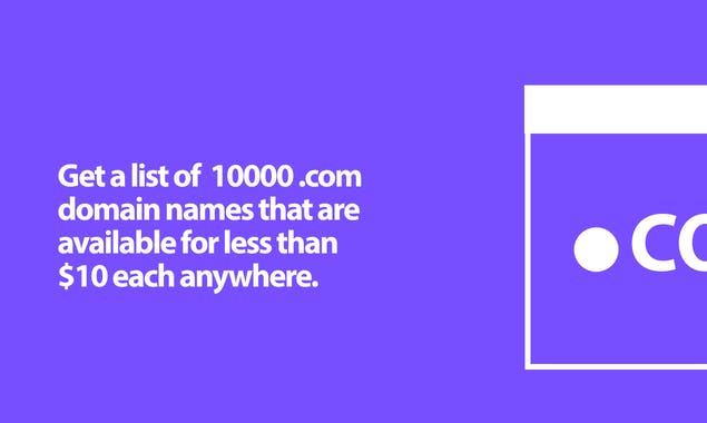 10,000 .COM Domains
