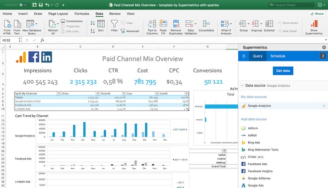 Supermetrics for Excel