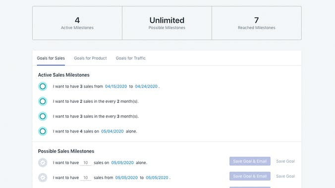 Milestone Motivator Shopify App
