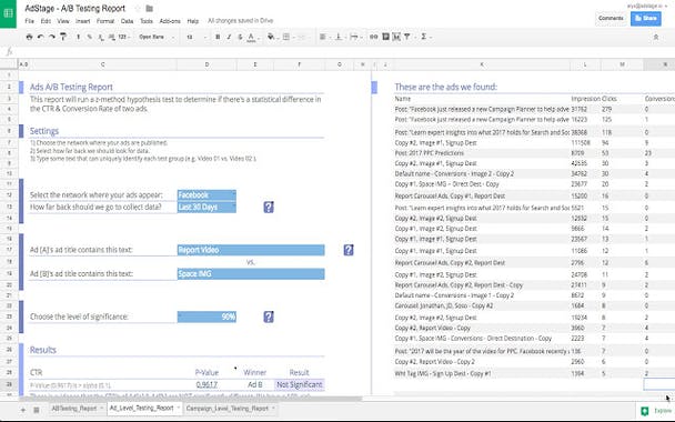 AdStage for Google Sheets