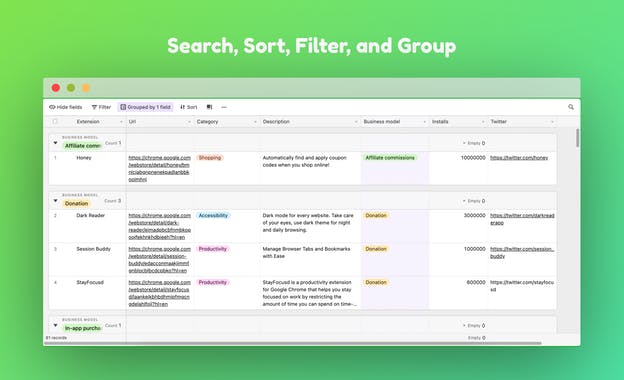 Profitable Chrome Extensions Database