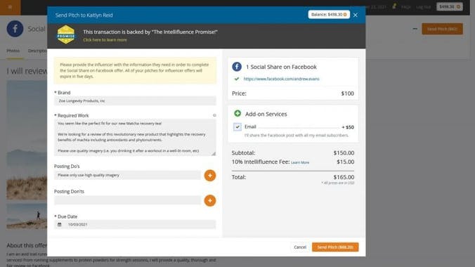 Influencer Offers by Intellifluence
